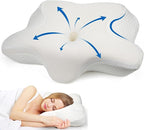 Cervical Neck Pillow for Sleeping, Memory Foam Pillow for Pain Relief, Orthopedic Contour Bed Pillow for Side, Back & Stomach Sleepers with Cooling Pillowcase