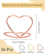 36 Pcs Heart & Table Number Holders - Rust-Resistant Metal Place Card Stands for Weddings, Office & Home Decor(Multicolor)