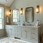 ANDY STAR Gold Oblong Mirror, 32x40 Inch Gold Oval Mirror for Bathroom with Stainless Steel Metal Frame, Wall Mouned for Bathroom, Living Room, Entryway