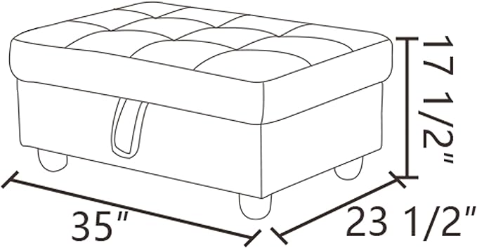 Ottoman Rectangular Storage Ottoman Bench, Flannel Footrest Stool Footstool with Lid for Living Room, Bedroom, Entryway, Black Gray, 35"x23.5"x17.5"