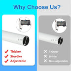 Curtain Rods for Windows 16 to 120 Inches Adjustable Length 1 Inch Diameter Window Curtain Rod with Aluminium End Cap, White