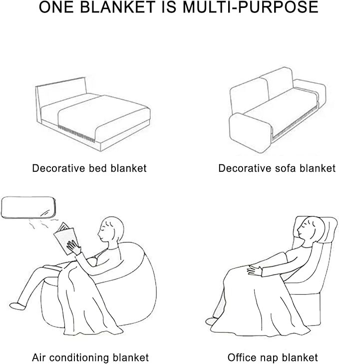 Boho Throw Blanket - Bohemian Fringe Tassels， for Bed Couch Soft ChairBlanket Double Sided (50"x70") (Yellow)