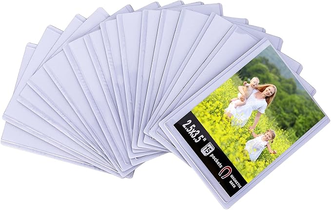 Sooyee Magnetic Picture Frame,Magnetic Frame 2.5X3.5,Photo Magnets for Refrigerator,White,15 Pack