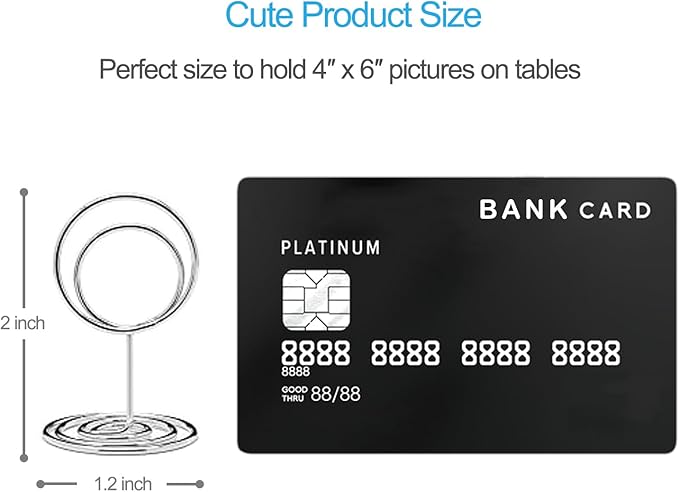 20pcs Mini Place Card Holders, Cute Table Number Holders, Classy Table Card Holder Table Picture Stands, Elegant Wire Photo Holder Menu Memo Clips, Idea for Wedding, Anniversary Party（Silver