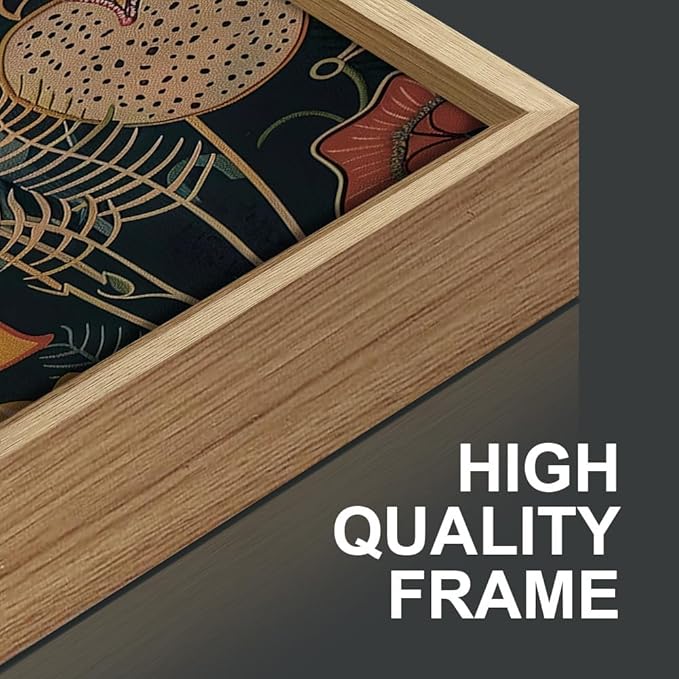 SIGNINART Orange Floral Framed Canvas Wall Art Set of 3, Mid Century Modern Flower Wall Decor, Neutral Plant Artwork, Boho Botanical Art Prints for Bedroom Living Room Office 16"x24"x3