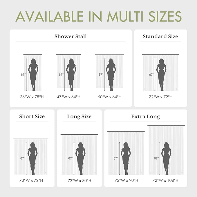 AmazerBath 70x72 Inch Shower Curtain Liner, RV Clear Shower Curtain Liner, Waterproof Plastic Shower Liner, Lightweight PEVA Shower Curtain for Bathroom with 3 Magnets and 12 Rustproof Metal Grommets