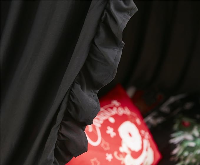 VETHIN Bed Canopy for Girls,Princess Round Dome Dreamy Mosquito Net Bedding Girls Room Castle Play Tent Hanging House Decor Reading Nook Canopies (Black)