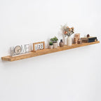 Floating Shelves, 8" Deep Rustic Solid Wood Wall Mounted Floating Shelves, Wall Shelves with Invisible Bracket for Living Room Bathroom Bedroom Kitchen, 72 Inch, Natural