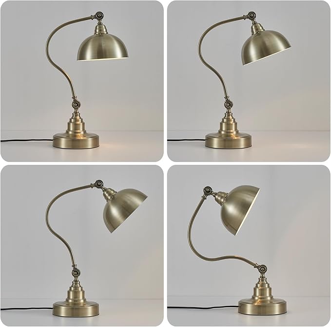 Vintage Desk Lamp Decorative Table Lamp for Home Office Living Room Bedroom Desk Light, Rustic Industrial Farmhouse Antique Library Study Desk Lamp E26 LED Bulb Included