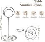 Table Number Holders 20Packs - 3.35 Inch Table Number Stands Place Card Holder for Wedding Party Graduation Reception Restaurant Home Photo Picture Office Memo (Silver, 3.35")