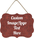 Personalized Wooden Welcome Sign Front Door Decor - Customized Text/Images - Farmhouse Style - 11.2 * 8 Inch