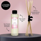 LOVSPA PURIFY Rosewater Diffuser Oil - Luxury Essential Oils for Diffuser Refill & Air Freshener Room Spray - Long-Lasting & Natural Home Fragrance, Scented Oil for Diffusers, USA Made, 4oz