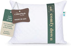 ComfyDown Premium Feather and Down ComfyPlush Supportive Bed Pillow for Sleeping, Luxury Diemend Quilted Cotton Cover, Made in USA, Twin Size, Medium Firm (Twin = 20X28)