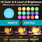 8-in Solar Globe Light Outdoor, Waterproof Solar Ball Light for Outside w/Remote, 16 RGB Color Changing Glowing Orb Lamp Landscape Lighting Mood Lamp w/Ground Stake for Garden Patio Yard Pathway Decor