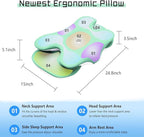 Cervical Neck Pillow for Pain Relief - Contour Memory Foam Pillows with Cooling Pillowcase, Neck Support Pillows for Sleeping, Ergonomic Orthopedic Pillow for Side, Back, Stomach Sleepers (Green)