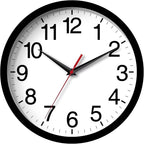 Wall Clock Modern 8 Inch Battery Operated Silent Non Ticking Small Analog Clock for Living Room Office Home Bedroom Kitchen Bathroom(Black)