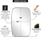 ANDY STAR Gold Mirror, 30x48’’ Brushed Gold Oval Mirror for Bathroom, Oblong Mirrors with Brass Metal Frame, Oval Vanity Mirror for Modern Farmhouse Wall Decor 1”Deep Set Design