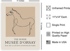 Poster Master Vintage Poster - Retro Horse Print - Line Drawing Art - Sketch Art - Gift for Boys, Girls & Animal Lover - Minimal Wall Decor for Kid's Room or Nursery - 11x14 UNFRAMED Wall Art