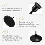 Candlestick Holders 6 PCS Metal Taper Candle Holders, KSWING Black Candle Stick Holders Set, Perfect for Table Centerpiece Mantel Party Wedding Christmas Home Decor, Set of 6