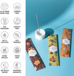 Folkulture Incense Sticks with Holder | Set of 6 (120) Fall Insence-Sticks with 45 Min Burn Time | Cedarwood, Amber Incenses | Organic, Non Toxic Fall Scents | Inscent-Stick or Fall Essentials