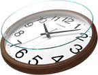 Wall Clock, Classic Wood Style Finish, 11 Inch Non-Ticking Silent Battery Operated Analog Clock, Ideal Retro Decor for Home, Bedroom, Living Room, Kitchen, Bathroom, Office(Wood Brown)