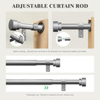 Oneach Silver Curtain Rods for Windows 72 to 144 Inch, 1 Inch Pole Adjustable Length Heavy Duty Metal Curtain Rod Set, for Outdoor Bedroom Kitchen Living Room (16 to 150 Inch)