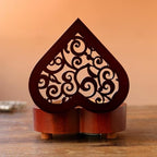 Pursuestar Once Upon a December Music Box, Heart Shaped Vintage Hollow Out Wood Mechanism YunSheng Movement Wind Up Musical Box Gifts for Birthday Wedding Valentine's Day