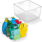 ClearSpace XL Clear Plastic Storage Bins - 2 Pack for Kitchen Cabinet and Fridge Organization