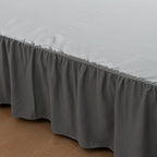 Bed Skirt Twin Size Ruffled Bed Skirts with Split Corners, 12 Inch Drop Dust Ruffle Bed Skirt with Platform,Gray