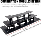 WANLIAN 3-Tier Corner Retail Table Display Stand, Portable Display Rack Shelves for Vendors, Craft Shows, Farmers Market, Pop Up Shop Countertop Black Risers for Display, Soap, Candles, Tumblers