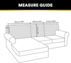 PrinceDeco Sectional Couch Covers Velvet Cushion Covers for Sectional Couch Cushion Covers for Sectional Sofa Separate Sectional Sofa Slipcovers Washable(1 Chaise Back+ 2 Sofa Back,Ivory)