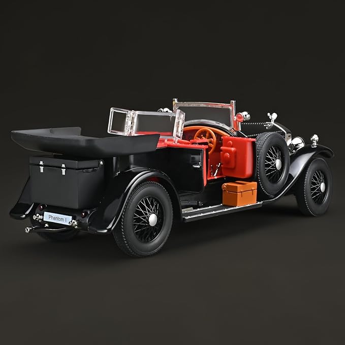 Model Car Kits Adults and Boys 1/24 Diecast Cars Phantom Generation Vintage Car Collectibles,Die Cast Metal Pull Back Cars with Lights and Sounds,Toy Cars for Boys Age 3-12（Black）