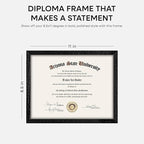 Homeforia 8.5x11 Diploma Frame Black Wood, High End Oak 8.5 x 11 Certificate Frames, 11x8.5 Black Document Frames for Wall or Tabletop, 8.5 by 11 Award Wooden Frame, Tempered Glass, Wall Kit, Set of 1