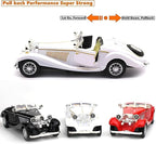 1:28 Scale Pullback Diecast Metal Antique Classic Model Cars Collectible Toy Gifts (White,Length 6.5in/16.8cm)