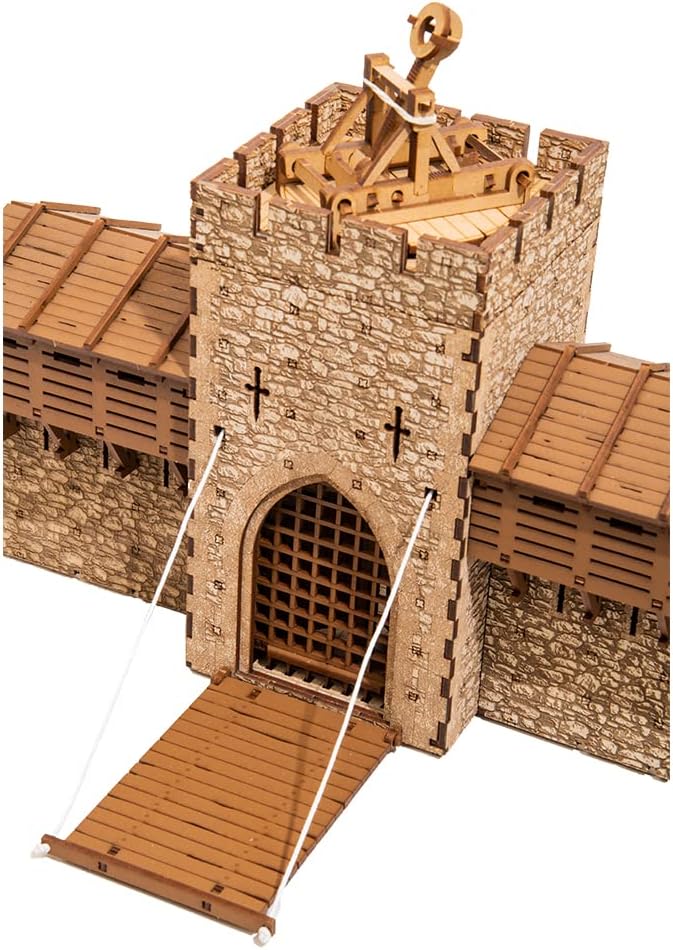 Barbican P - Castle gate - 3D Wooden Puzzle - DIY 28mm Scale Model Building Set for Adults and Collectors - Assembly kit - Tabletop Miniature Terrain Set