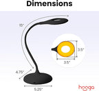 hooga Desk Lamp, Blue Light Blocking, 3 Modes: Amber 1600K, Red, Full-Spectrum 4000K, Dimmable, Rechargeable, Eye Strain Relief, Circadian Friendly