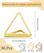 36 Pcs Triangle Table Number Holders - Rust-Resistant Metal Place Card Stands for Weddings, Office & Home Decor(Multicolor)