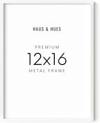 HAUS AND HUES White 12x16 Picture Frame - Modern Aluminum Wall Art Display - Minimalist, Lightweight 12x16 White Frame for Art Prints, Photos, Posters - Ready-to-Hang Vertically & Horizontally