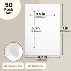 Juvale Picture Frames - 4x6 White Cardboard 50 Pack, Easel Back Tabletop - Paper Picture Frames for Crafts & DIY Decoration