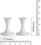 Rely+ White Candle Holder Set of 2 - Decorative Taper Candles for Candlesticks - Candle Stick Candle Holder -Candlestick Holders for Taper Candles - Modern Easter Candle Holders for Dinner, Party