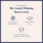 Brooklinen Luxury Percale Duvet Cover – 100% Cotton, Cool, Crisp, Extra-Long Corner Ties, Button Closure, Soft & Breathable – Machine Washable, Duvet Cover Full/Queen Bed Sizes (White)