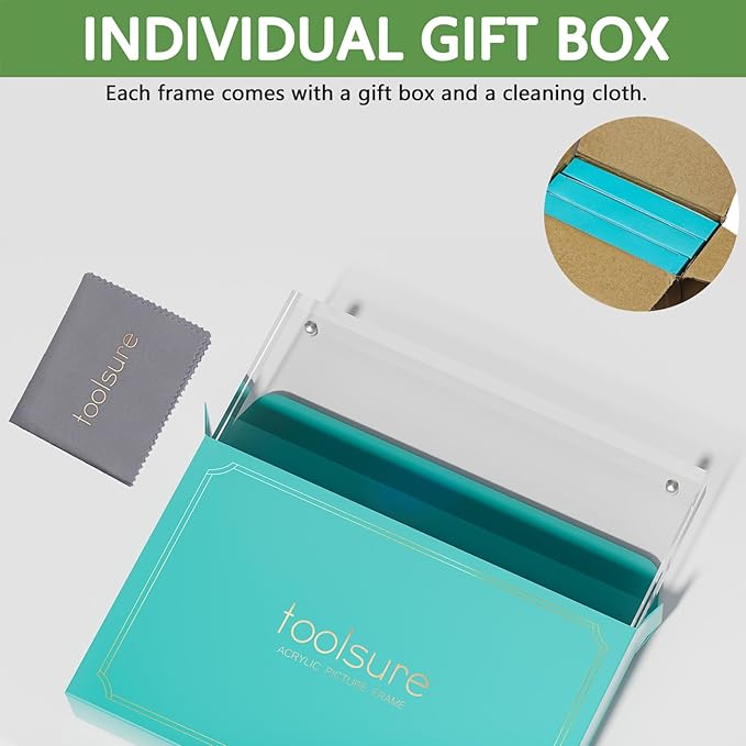 3PACK Acrylic Picture Frames 4x6 Magnetic Acrylic Picture Frames,Freestand Photo Frame Bulk,4 by 6 Clear Double-Sided Picture Frame with Gift Box Christmas Gift