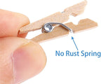 CCINEE Cute Wooden Clothespins Natural Craft Peg Pins Sturdy Mini Pins Clips, 1 Inch, 72 Pieces in Total