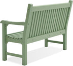 Psilvam Garden Bench, 2-Person Poly Lumber Patio Bench, All-Weather Outdoor Bench That Never Rot, Memorial Bench, Suit for Garden, Porch and Park (Green)