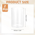 uxcell Hurricane Candle Holder (H:5.9" OD:4"), Pillar Floating Candles Holder Clear Glass Cylinder Flower Vases for Table Centerpiece Wedding Party Home Decoration 2Pcs