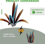 DIY Metal Agave Plant Art Yard Tequila Art Sculpture, Tequila Rustic Garden Sculpture Statue Outdoor Decor,Agave Metal Plants for Yard, Garden Lawn Ornaments (9 Leaves -Blue)