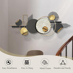 Lucky Monet Large Wall Decor for Living Room, Modern Metal Wall Art, 3D Textured Geometric Wall Sculpture 59"x24" Wall Hanging Decoration for Dinning Room Bedroom Entryway