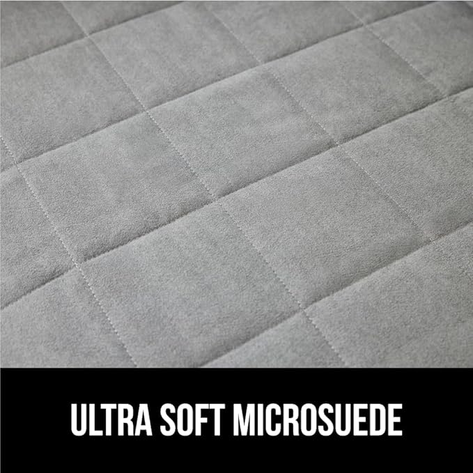 GORILLA GRIP Patented Waterproof Slip-Resistant 23" Chair Protector Cover, for Leather or Fabric Couch Cushion, Large Microsuede Furniture Covers Dogs Pets Machine Washable Slipcover, Gray