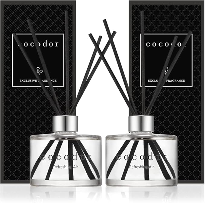 COCODOR Signature Reed Diffuser/Refreshing Air / 6.7oz(200ml) / 2 Pack/Reed Diffuser, Reed Diffuser Set, Oil Diffuser & Reed Diffuser Sticks, Home Decor & Office Decor, Fragrance and Gifts