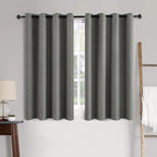 MIULEE Linen Texture Curtains for Bedroom Solid 100% Blackout Thermal Insulated Dark Grey Curtains Grommet Room Darkening Drapes Luxury Decor for Living Room Nursery 52x63 Inch (2 Panels)